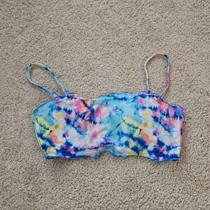 No Boundaries Women's Size Medium M (7-9) Colorful Tie-Dye Swimsuit Bathing Top